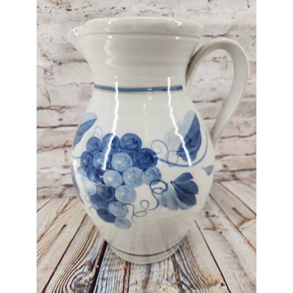 Miranda Thomas “Grapevine” Simon Pearce Ceramic Pitcher 10” Tall